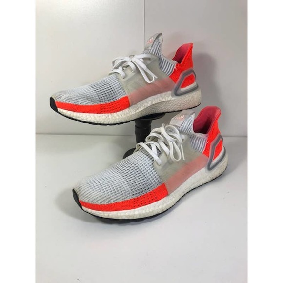 Adidas EF1342 Ultraboost 19 Lace-Up Running Sneakers White Orange Men's US 12 - Picture 2 of 6
